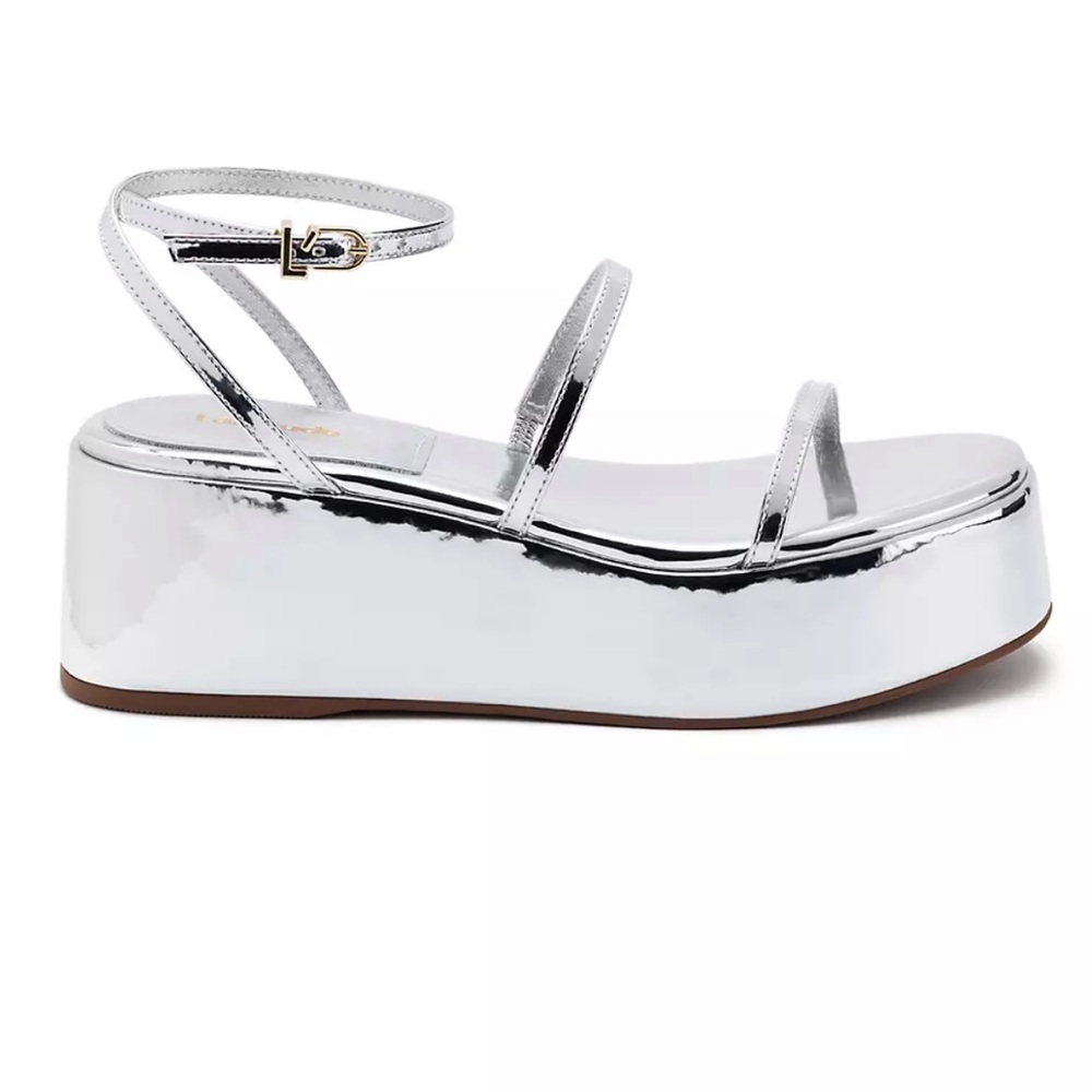 Larroude Gio Mirrored Flatform Sandals - Silver - Size 7 - Worn once $289 OBO